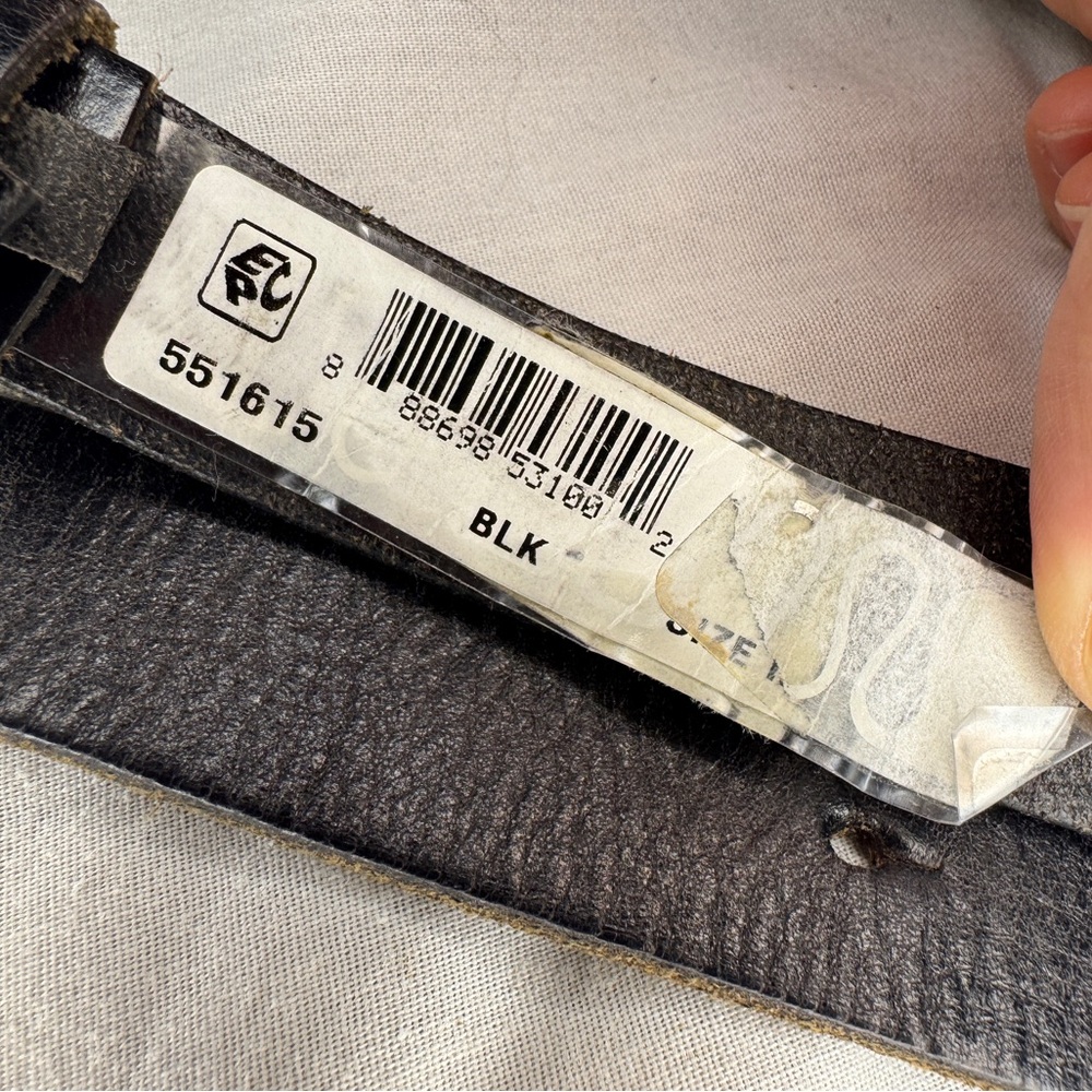 Michael Kors Black Leather Belt with Tortoise MK Logo Buckle - Picture 4 of 6